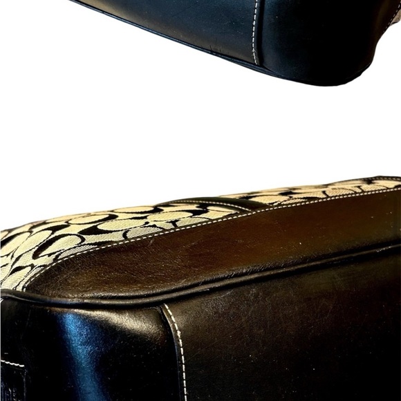 Coach signature monogram briefcase style bag black soft leather mint condition - Picture 5 of 10
